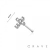 12PCS OF CZ GEM PAVED CROSS 316L SURGICAL STEEL NOSE BONE STUD BOX